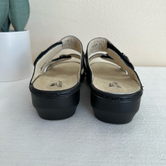 Spring Step Amina Black Leather Wedge Comfort Slide Sandals Woman’s EU38 US7.5-8 - Picture 11 of 13